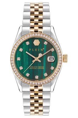 Philipp Plein Damen-Armbanduhr Date Superlative Bicolor/ Grün PWYAA0523