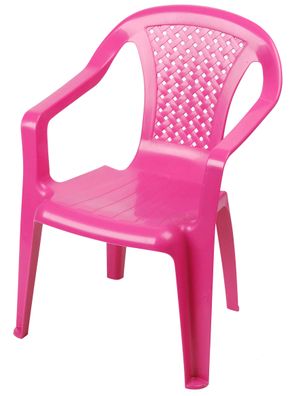 Kinder Kunststoff Gartenstuhl - pink - Monoblock Kleinkind Stapel Stuhl Möbel