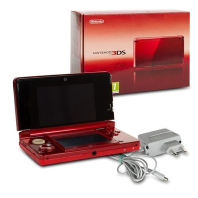 Nintendo 3DS Konsole in Metallic Rot / Red mit Ladekabel in OVP #4D