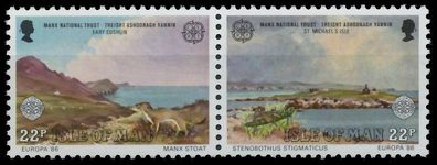 ISLE OF MAN 1986 Nr 309 + 310 postfrisch WAAGR PAAR X5C60AA