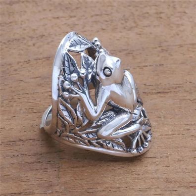 Niedlicher Frosch Damen Ring (CM603)