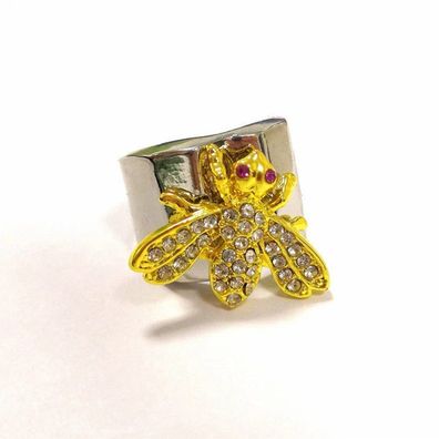 Bienen Ring zweifarbig in Silber/ Gold Plated (CM610)