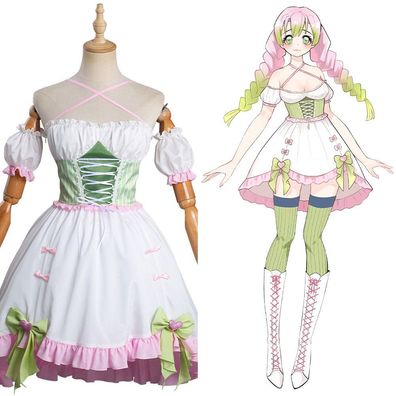 Anime Dämon Slayer Kanroji Mitsuri Cosplay Kostüm Anzüge Lolita Kleid Outfits