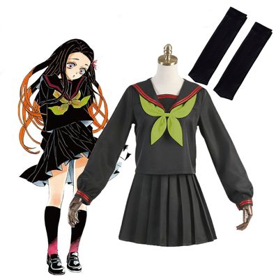Anime Dämon Slayer Kamado Nezuko JK Uniform Cosplay Kostüm Student Cos Anzüge