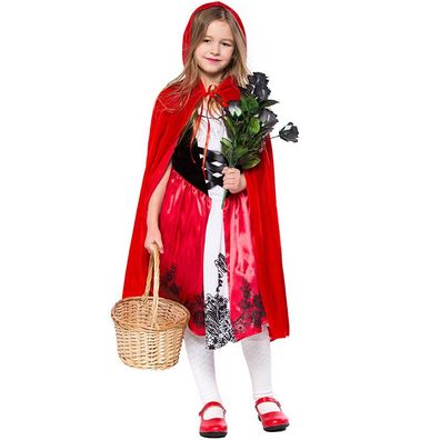 Kinder Little Red Riding Hood Cosplay Kostüm Anzüge Zubehör Halloween Show Cos