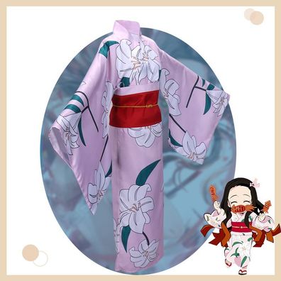 Damen Demon Slayer Kamado Nezuko Cosplay Kostüm Anzüge Zubehör Kimono