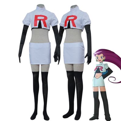 Pokémon Rocket Team Jessie Cosplay Kostüm Anzüge Zubehör Sportlicher Stil Cos