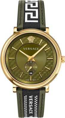 Versace VEBQ01519 V-Circle Greca Edition grün gold Armband Uhr Herren NEU