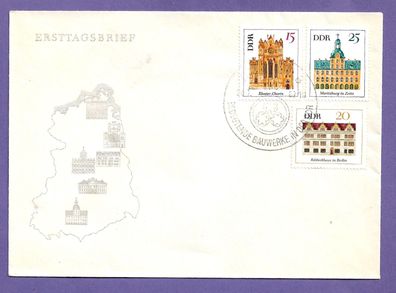 FDC DDR 2 Belege Bedeutende Bauwerke 24.1.67