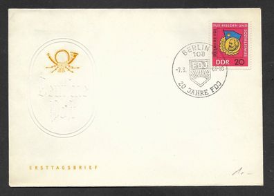 FDC DDR 20 Jahre Freie Deutsche Jugend (FDJ) 7.3.66