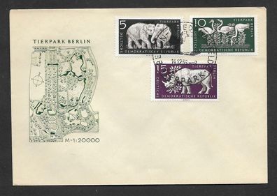 FDC DDR 2 Belege Tierpark Berlin 14.12.1956