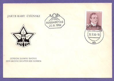 FDC DDR 100. Geburtstag von Jakub Bart C 20.8.1956