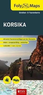 FolyMap Karte Korsika - Straßen- und Tourenkarte 1:250 000