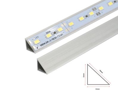 1m LED Schiene Alu-profil Aluminium Eckprofil Winkel ohne Abdeckung Profil E