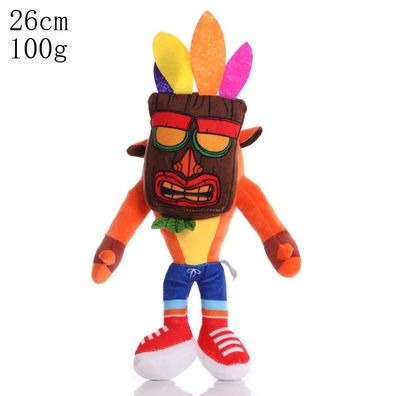 Anime Crash Bandicoot Plüsch Puppe Maske Lachen Lächelnd Stofftier Spielzeug26cm