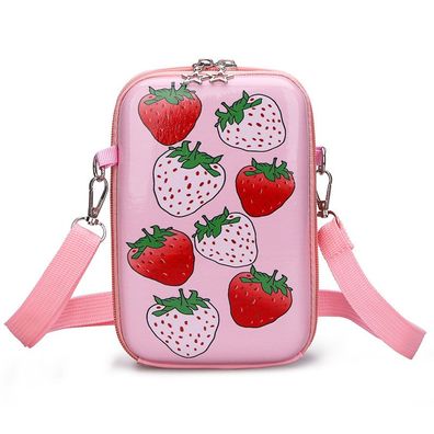 Kinder Erdbeere Umhängetasche Süß Diagonaltasch Handytasche Geldbörse Rosa
