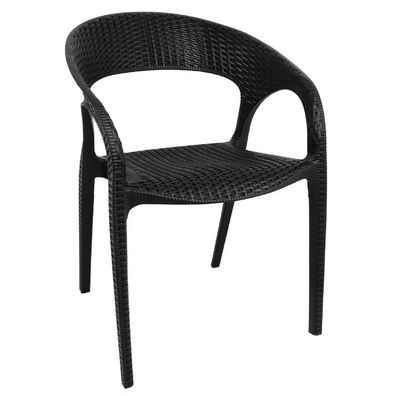 Bolero Rattanstühle mit Armlehne | schwarz | 4 Stühle