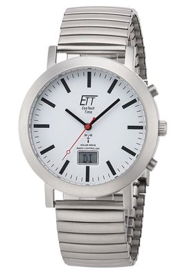 ETT Eco Tech Time Funk-Solar Herren-Armbanduhr Station Watch mit Zugband EGS-11580-1