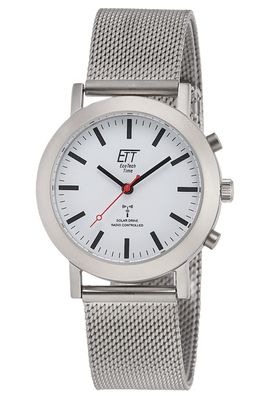 ETT Eco Tech Time Funk-Solar Damen-Armbanduhr Station Watch mit Meshband ELS-11583-1