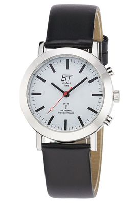ETT Eco Tech Time Funk-Solar Damenuhr Station Watch mit Lederband ELS-11581-11L