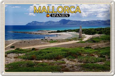 Blechschild Reise 30x20 cm Mallorca Spanien Son Serra de Marina Meer tin sign