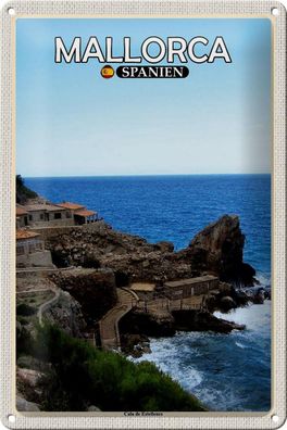 Blechschild Reise 20x30 cm Mallorca Spanien Cala de Estellences Deko tin sign