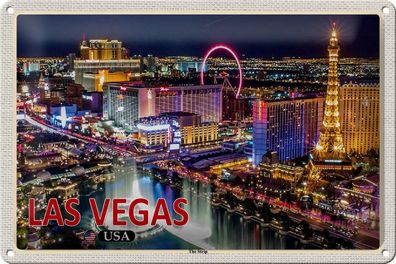 Blechschild Reise 30x20 cm Las Vegas USA The Strip Casinos Hotel tin sign