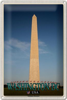 Blechschild Reise 20x30 cm Washington DC USA Washington Monument tin sign
