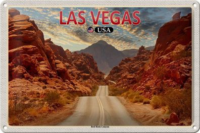 Blechschild Reise 30x20 cm Las Vegas USA Red Rock Canyon Deko Schild tin sign
