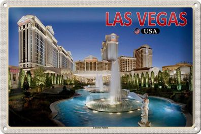 Blechschild Reise 30x20 cm Las Vegas USA Caesars Palace Hotel Casino tin sign