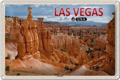 Blechschild Reise 30x20 cm Las Vegas USA Zion Park Geschenk Schild tin sign