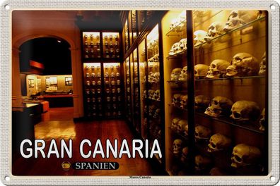 Blechschild Reise 30x20 cm Gran Canaria Spanien Museo Canario Museum tin sign