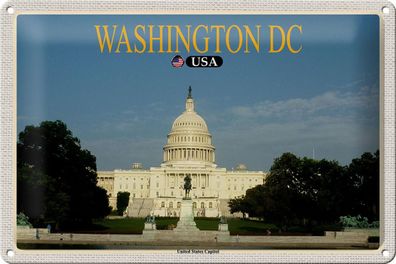 Blechschild Reise 30x20 cm Washington DC USA United States Capitol tin sign