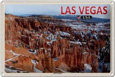 Blechschild Reise 30x20 cm Las Vegas USA Bryce Canyon Deko Schild tin sign