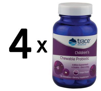 4 x Children's Chewable Probiotic, Grape - 30 chewables