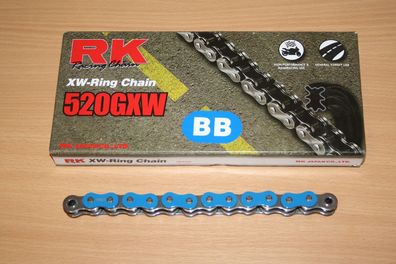 RK racing chain Profi Motorrad Kette X-W-Ring 520GXW BB blau 80 Glieder neu