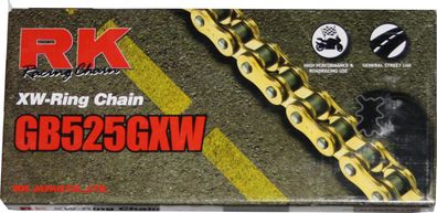 RK racing chain Profi Motorrad Kette X-Ring GB525GXW gold 118 Glieder neu new