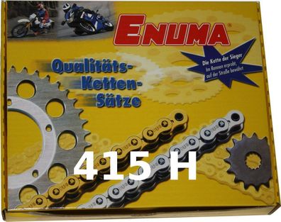 ENUMA Qualitäts- Kettensatz Aprilia RX50 6V Bj. 1995-1998 Kettenteilung 415 neu