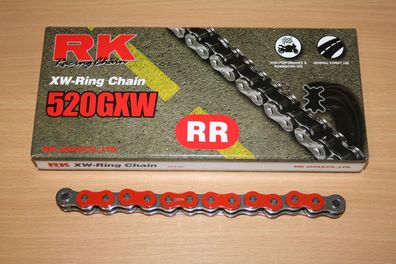 RK racing chain Profi Motorrad Kette X-W-Ring 520GXW RR rot 98 Glieder neu