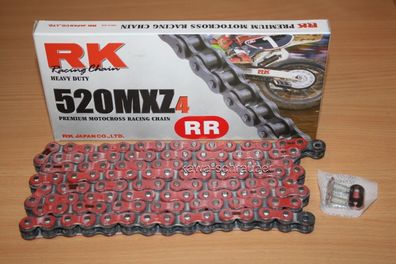 RK chain Kette RR520MXZ4 Offroad Profi-Motorradkette 72 Glieder rot