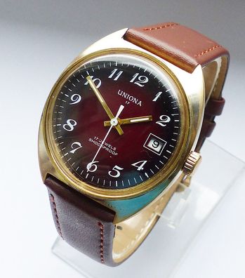Schöne und seltene Uniona17 Classic Calendar Herren Vintage Armbanduhr