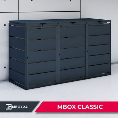 MBOX24 Mülltonnenbox Mülltonnenverkleidung 3er 120L