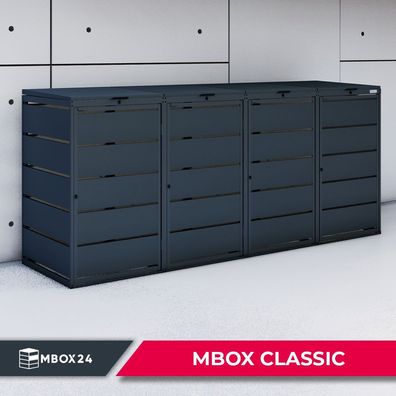 MBOX24 Mülltonnenbox Mülltonnenverkleidung 4er 120L