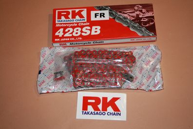 RK chain Kette 428SB Motorrad Antriebskette 98 Glieder rot Sonderangebot