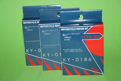 3x Keyster KY-0186 Reparatursatz Vergaser Yamaha XS750 Typ 1T5 Bj. 1977-1979