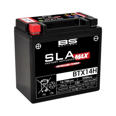 BS SLA MAX Batterie BTX14H wartungsfrei SS (super sealed) startverstärkt