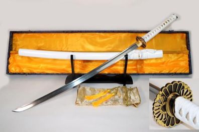 Sujin Katana mit 12-mal gefalteter Damast Klinge Feng Lin Handgeschmiedetes Samurai S
