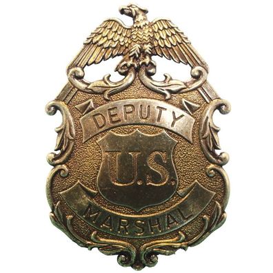 Sheriffstern US-Deputy Marshal Adler messingfarbend (Gr. 8cm)