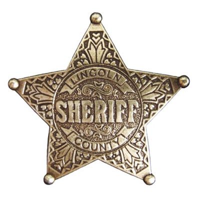 Sheriffstern messing 1881 Pat Garrett New Mexico (Gr. 6cm)