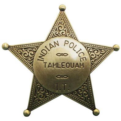 Sheriffstern Indianerpolizei Stern messingfarbend (Gr. 8cm)